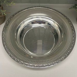 VINTAGE Reed & Barton Silverplate Pierced Reticulated Round Vegetable Bowl
